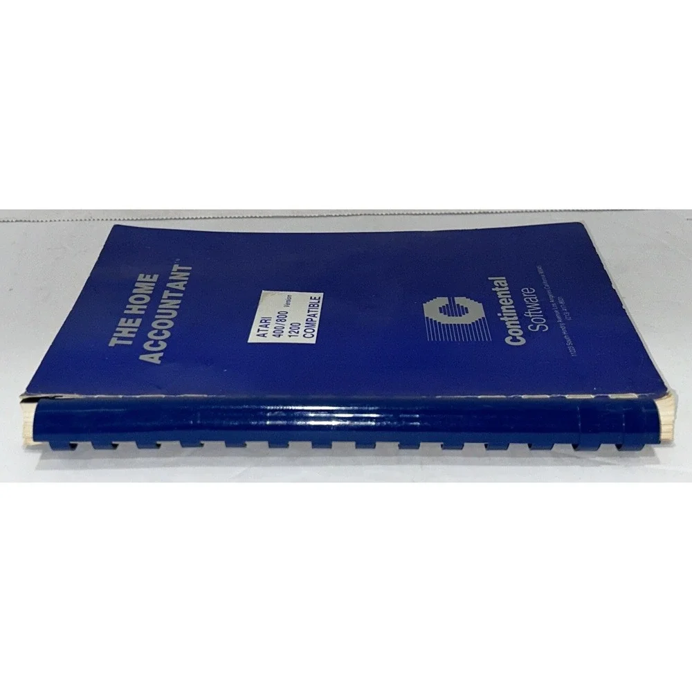The Home Accountant Software Manual For Atari Computer Continental Software 1983